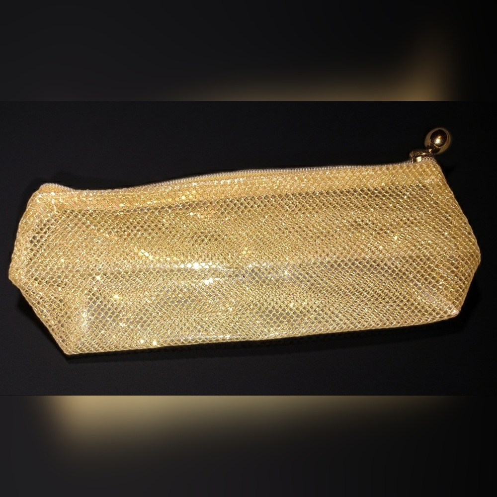 Shimmering Gold Mesh Fabric